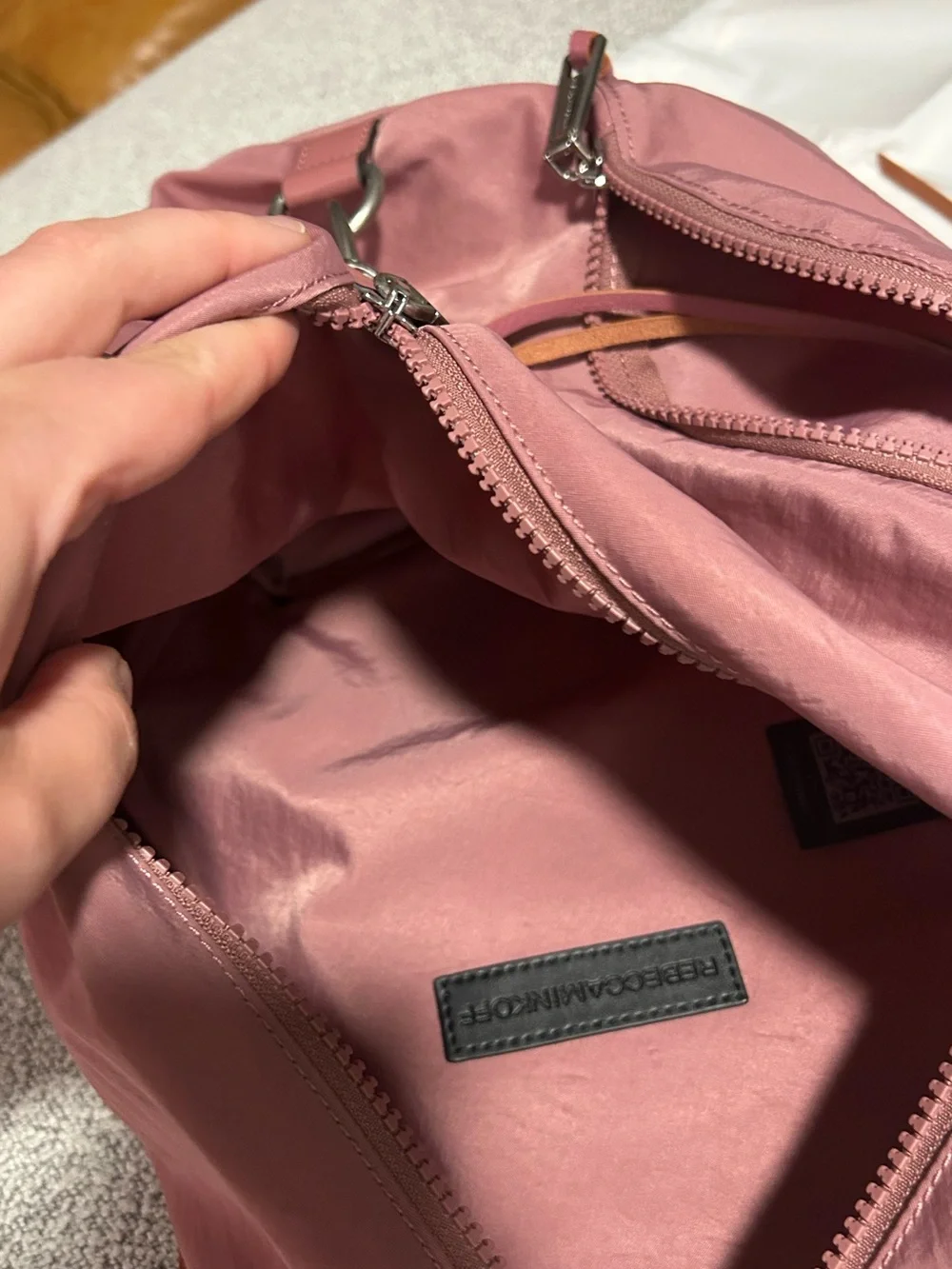 NWOT Rebecca Minkoff Julian Backpack in Pink Dusty Rose Purse Nylon - Picture 10 of 13